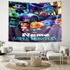 Custom Name Super Monsters Print Tapestry, Backdrop, Easy Setup, Ideal for Bedroom, Office & Living Room, with Aesthetic Wall Hanging Decor.