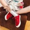 Burgundy Retro Suede Canvas Skate Shoes - Trendy & Versatile for Women & Men