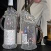 Crystal Wine Storage Handbag Portable Elegant Water Bottle Holder Shiny Rhinestone Red Wine Carry Handwoven Bag Creative Gift