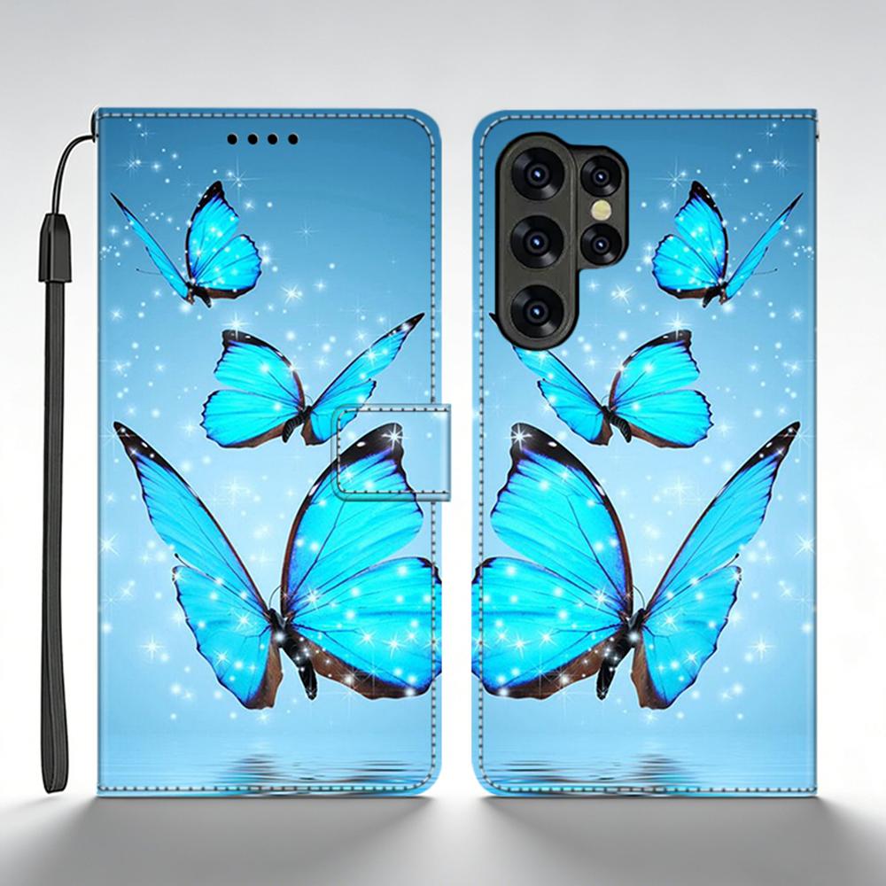 For Samsung Galaxy S25 Ultra Case Leather Wallet Flip Case For Samsung S25 Ultra Case SM-S938B Back Cover Printed Coque Fundas