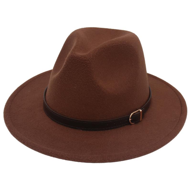 European And American Style Small Belt Top Hat Model Wears And Takes Pictures, Big-Brimmed Jazz Hat Modifies Face Shape, Ethnic Style Men'S And