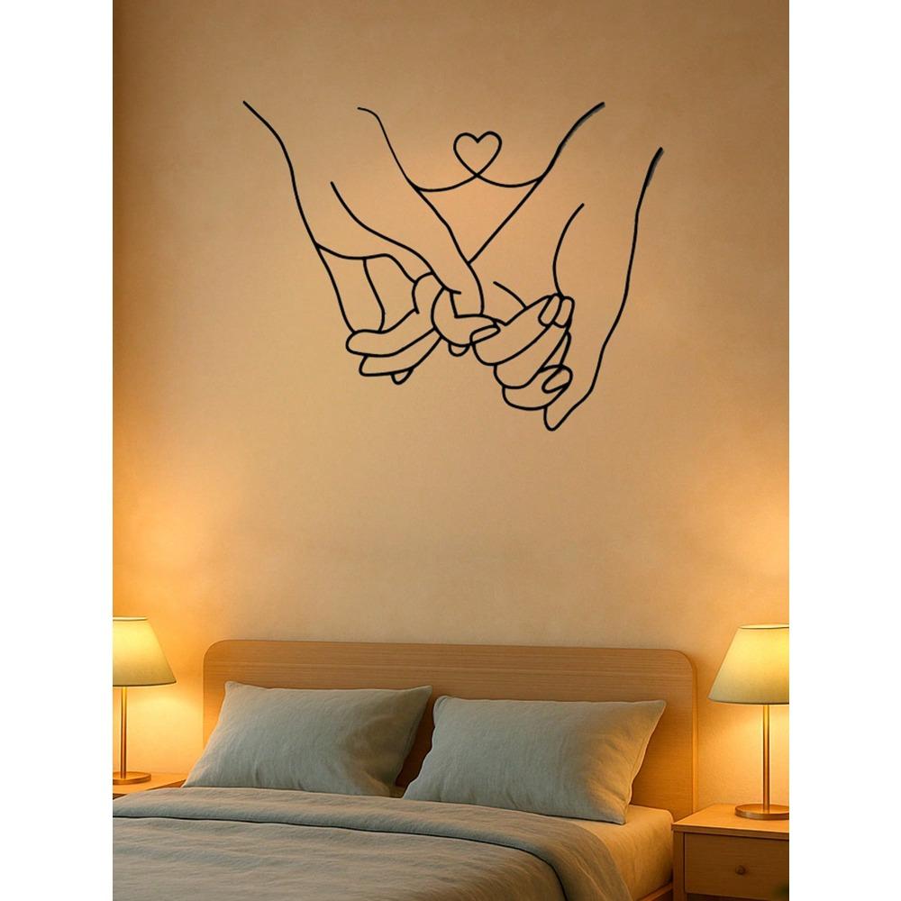 

Romantic Hand Holding Metal Wall Art 15.75x12.4 Inch Couple Sculpture Indoor Outdoor Decor Gift TY7359 різнокольоровий