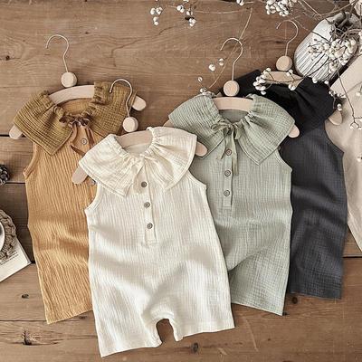 Mono de Verano de Algodón Gasa para Bebé 2025 - Pelele sin Mangas para Salidas