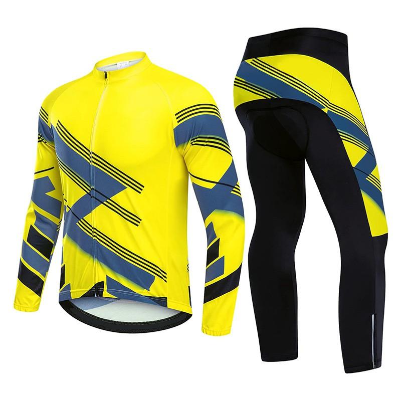 Unisex Cycling Jacket Pants Set Winter Thermal Windproof Breathable Long Sleeve Bike Riding Suit