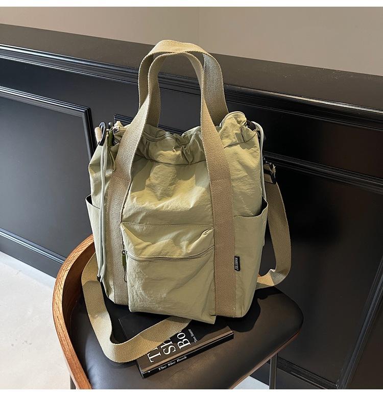 Large-capacity Commuter Tote Bag Women's Summer New Canvas Shoulder Messenger Bag Multi-functional Backpack