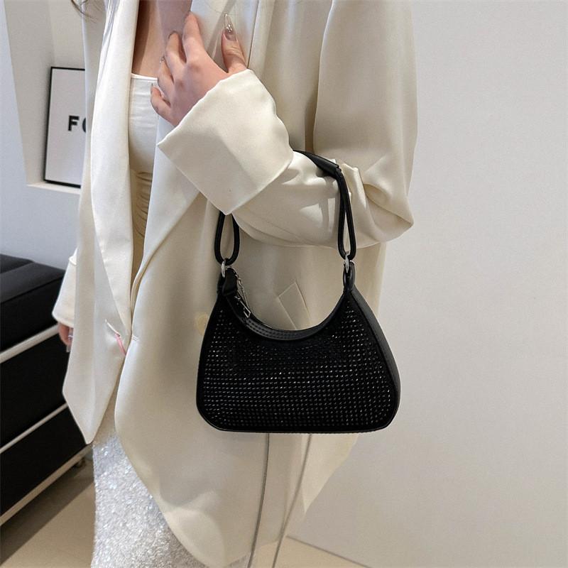 Stylish Fashionable Rhinestone Single Shoulder Bag Elegant Trendy Crossbody Purse For Women