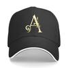 Elegant Botanical Letter A Monogram Sandwich Baseball Cap Sun Cap Outdoor Workouts Hat