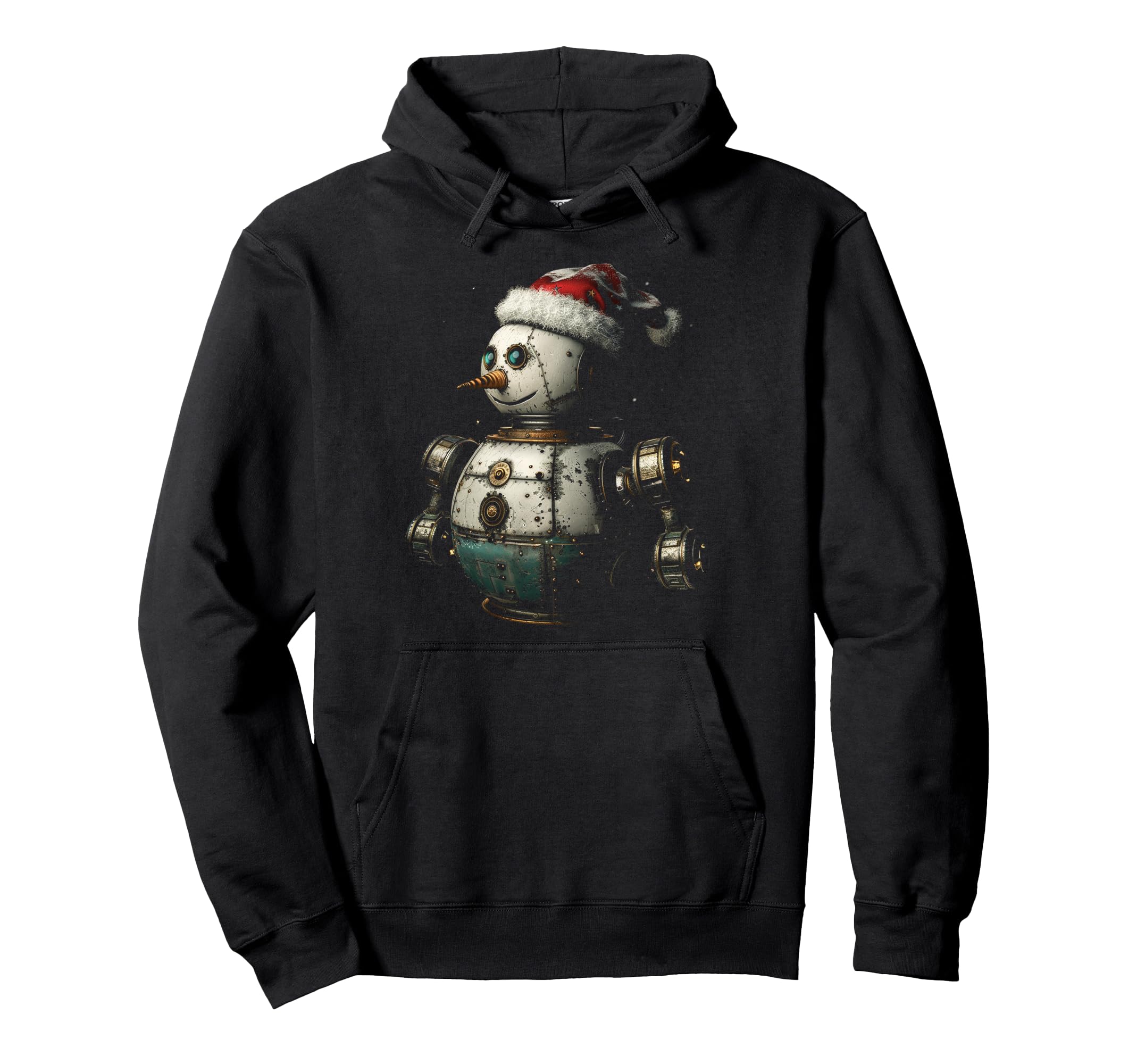 

Snowman Christmas Motif Artwork Robot Snowman Hoodie X-Mas чёрный