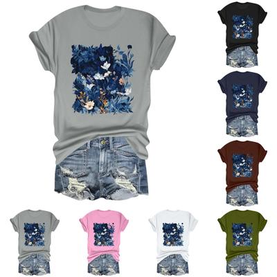 Child Casual Daily Round Neck Printed Short Sleeved T-shirt Letter Top