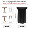 Round High Top Stretch Spandex Cocktail Tablecloths With Skirt Wrinkle Free Cocktail Table Cover For Wedding Party Banquet Jt443