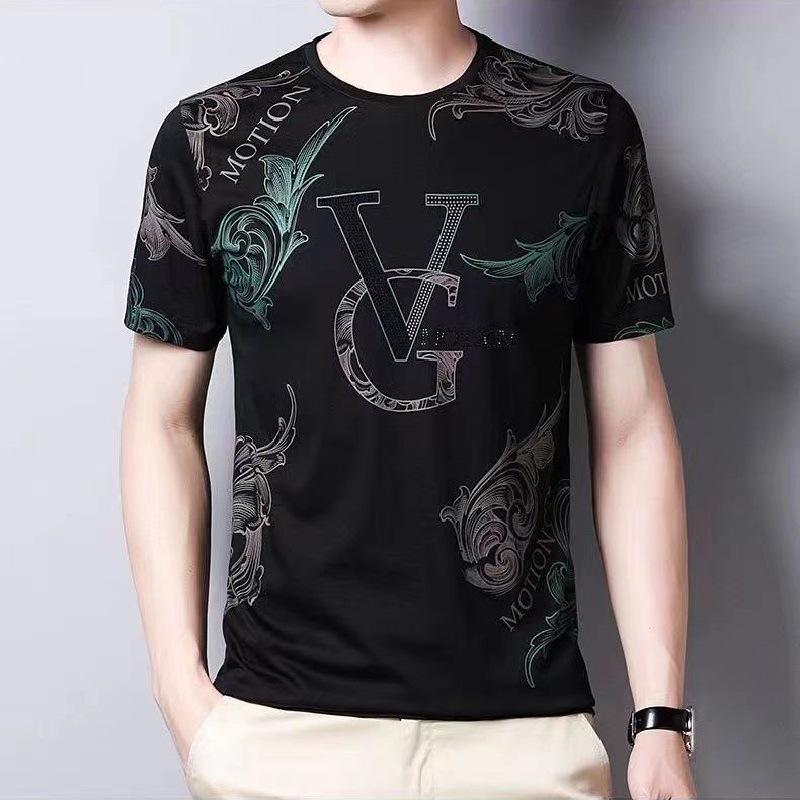 Men's Korean Slim Fit Summer Short Sleeve Printed T-Shirt