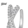Non-pierced Ear Clip 1Pc Women Cuff Non-Pierced Clip-on X-Shaped Rhinestone