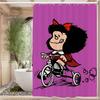 Cartoon Mafalda Bathroom Shower Curtain Shielding Partition Shower Curtain Quick Dry Can Be Scrubable Light Opaque Bath