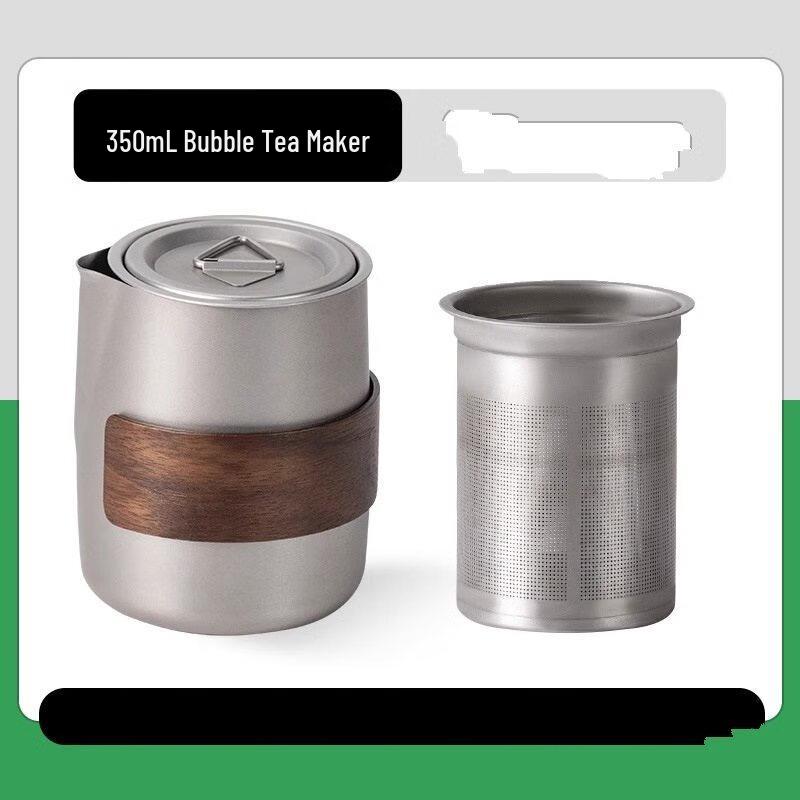ZISIZ 350ML Titanium Travel Tea Brewer Set