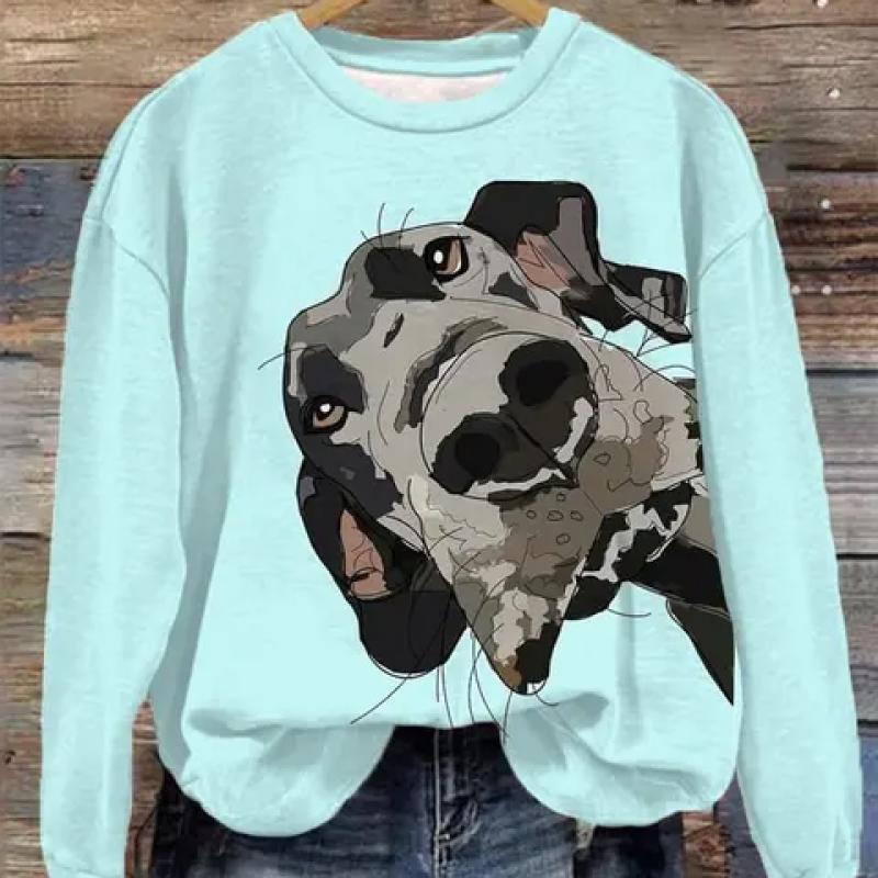 Stripet katt hettegenser for kvinner Mote O-hals genser Topp Uformell Streetwear Dame Genser Hip-Hop Dame Genser Klær