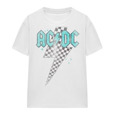 AC/DC Unisex Adult Skewed Checkerboard Bolt T-Shirt