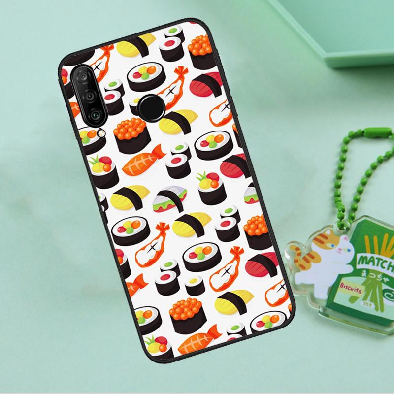 Sushi Maki Rice Kitchen Food Cute For Huawei Nova 12i 12s 7i 8i 11i 9 10 SE Y90 Y60 Y70 Y72 Y61 Y91 P30 P40 Lite P60 Pro Case