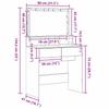 Makeup Table with Shelf Black Oak Effect 80 x 41 x 134.5 cm