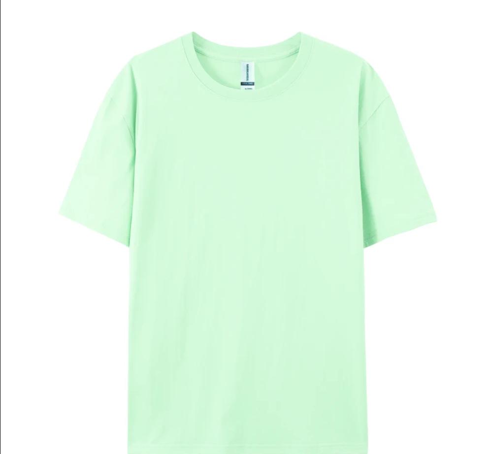 Unisex 180g Combed Cotton Crew Neck T-Shirt: Loose Fit, Solid Color, Short Sleeve, Print-Ready.