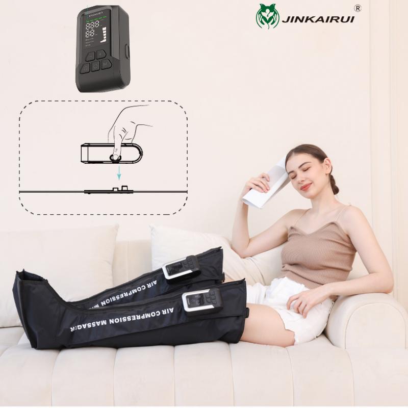 Wireless Air Compression Pressure Leg Thigh Massage Machine Wraps for Pneumatic Foot Calf Muscles Massager with zipper