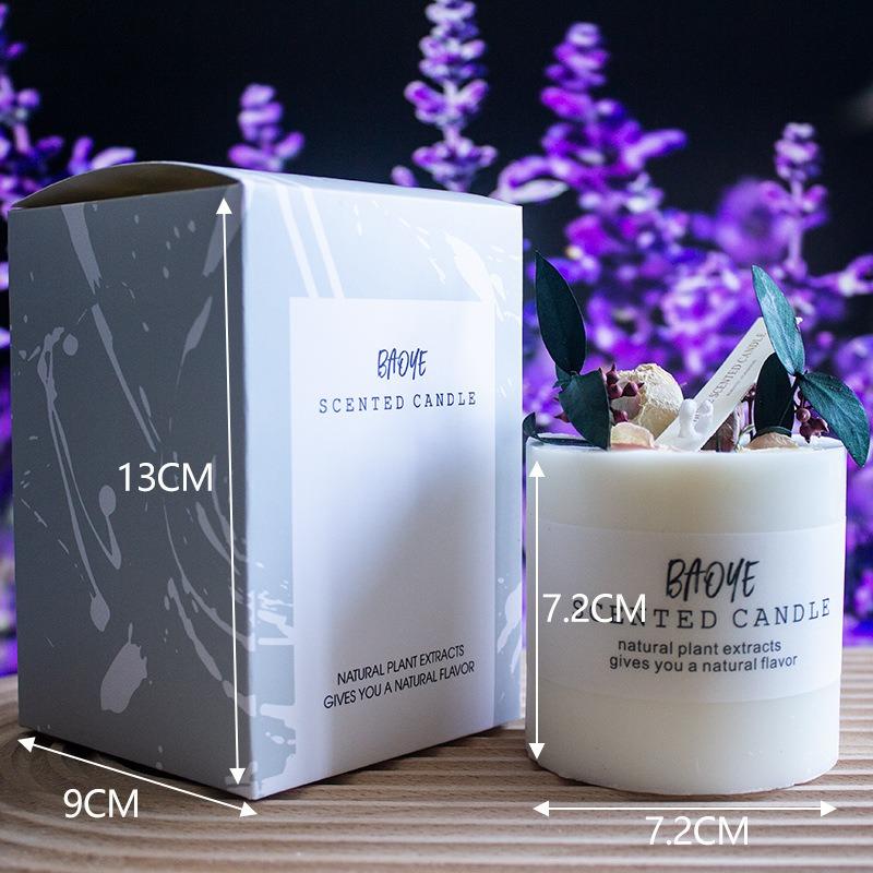 Household Soybean Wax Christmas Birthday Gift with Hand Gift Wedding Box Dry Flower Fragrance Fragrant Candle Wax Candle Wholesale Fragrance
