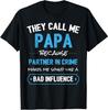 Funny Grandpa Papa Partner In Crime Dad T-Shirt
