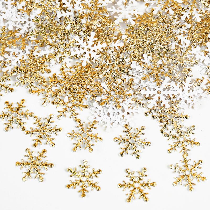 300Pcs Snowflakes Confetti Xmas Tree Ornaments Christmas Decorations for Home Winter Party Wedding Decor Supplies