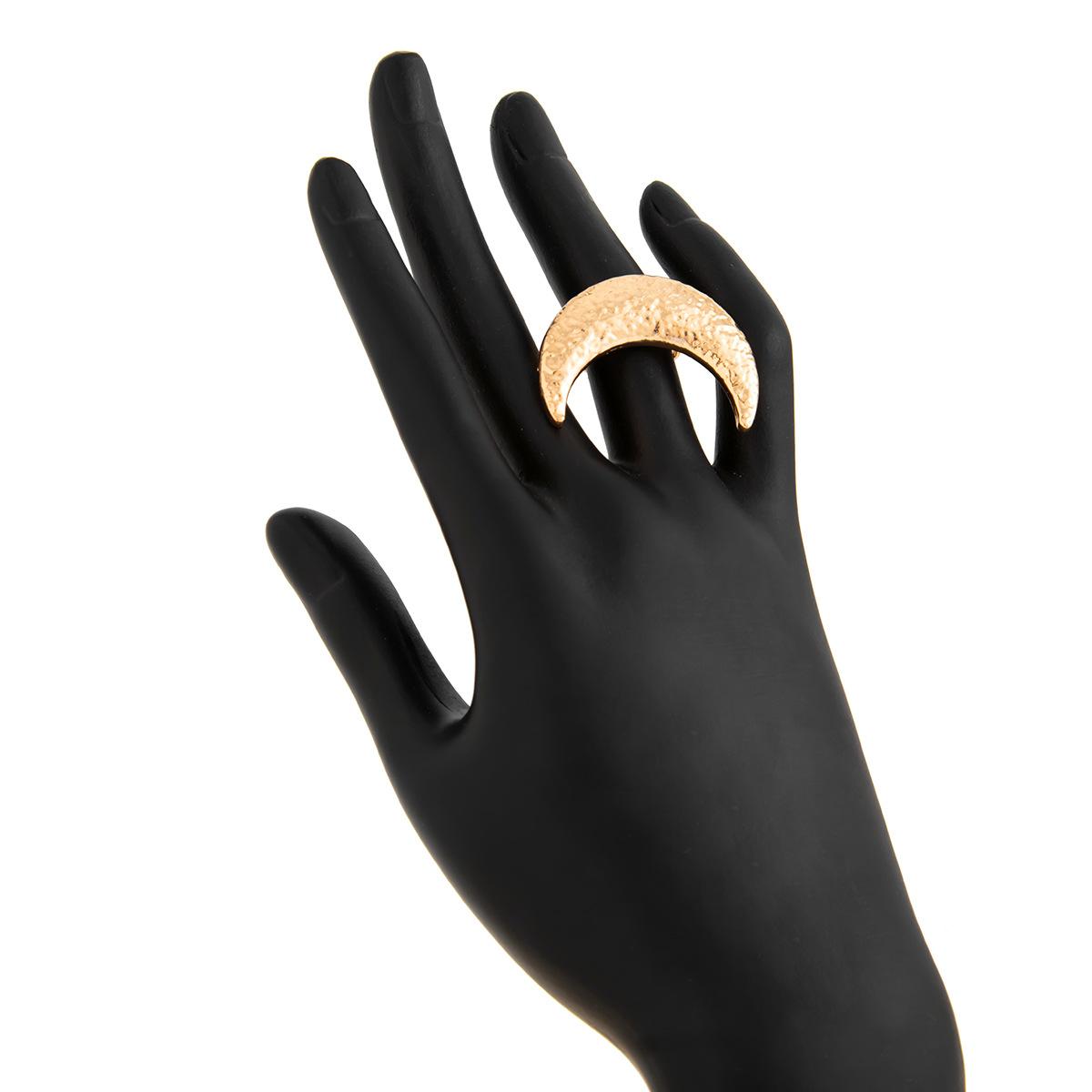 Ретро контрастное геометрическое кольцо с листом компаса, персонализированное многослойное, винтажное кольцо для фаланги с луной, кольцо