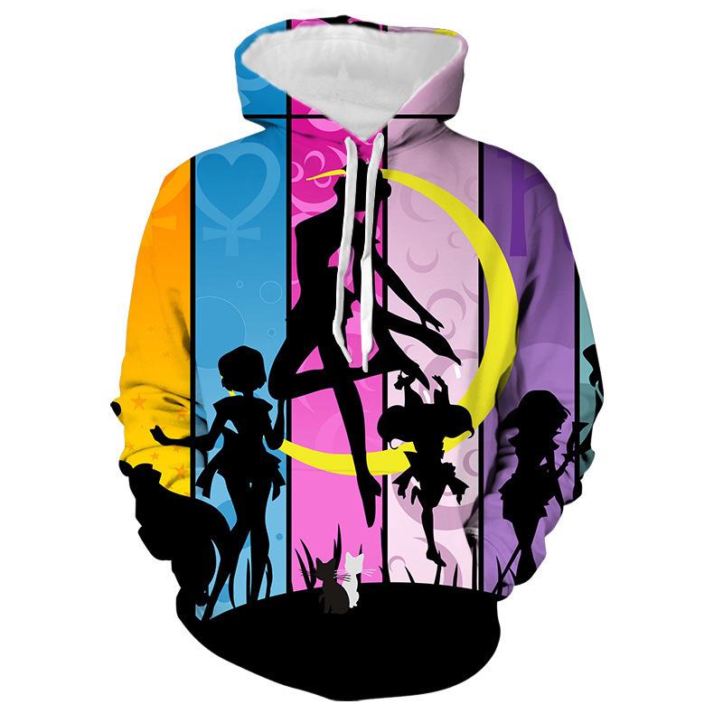Sailor Moon Usagi Tsukino Cosplay Reißverschluss Hoodie für Männer & Frauen 5XL blue