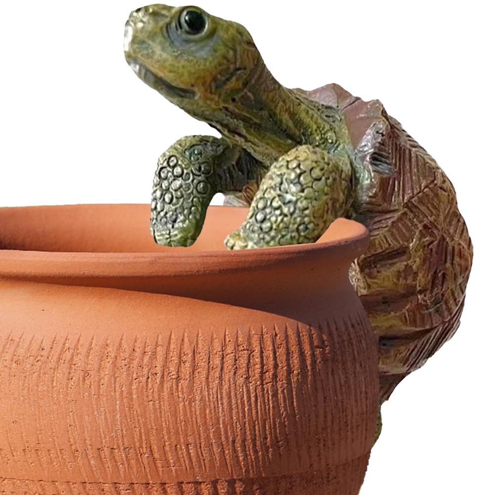 Tortoise Figurine Turtle Statue Decorative Turtle Hanging Ornament Planter Edge Decor Mini Tortoise Sculpture for Landscaping China Mainland