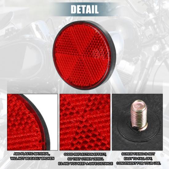 8 Pcs Round Rear Reflectors Screw On Safety Spoke Reflective Reflectors Red
