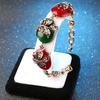 Vintage Strass Zweig rot grün oval Harz Frauen Armband Armreif Schmuck