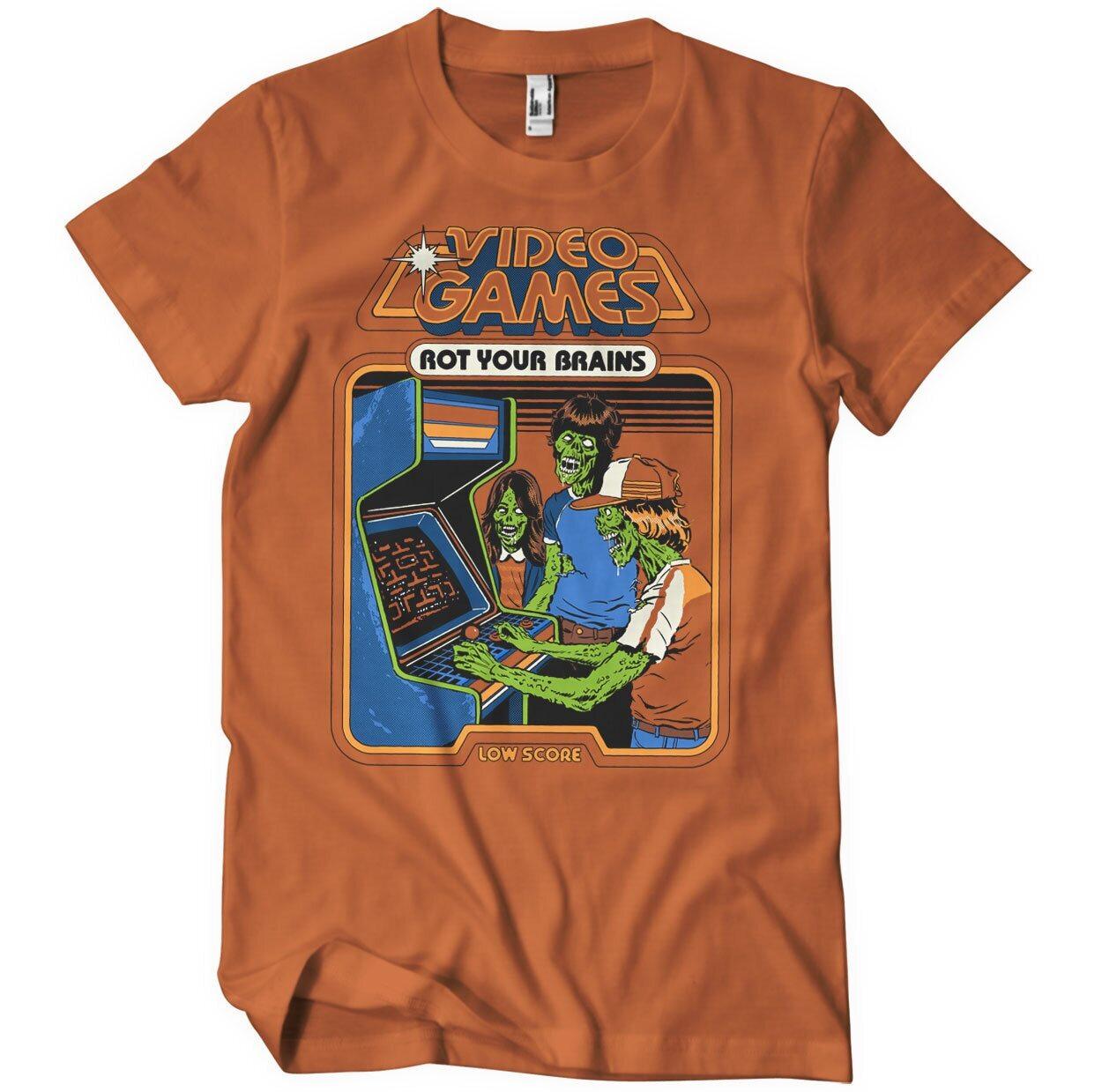 Официально лицензированная футболка Steven Rhodes Video Games Rot Your Brains Me S-XXL XL
