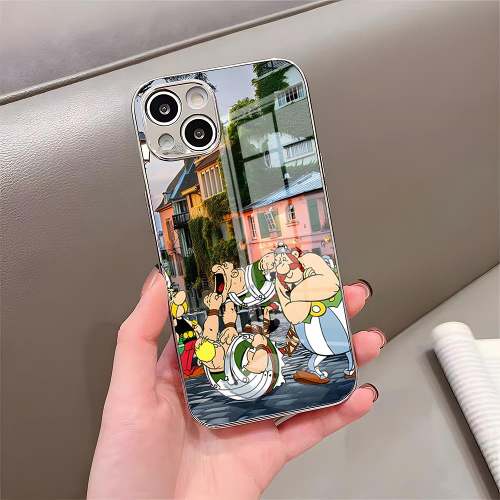 Pouzdro na telefon Asterix a Obelix Pro iPhone 17 Pro Max 15 Pro 16 14 Plus 12 13 Mini 11 Pro Nárazuvzdorný Pokovený Skleněný Kryt