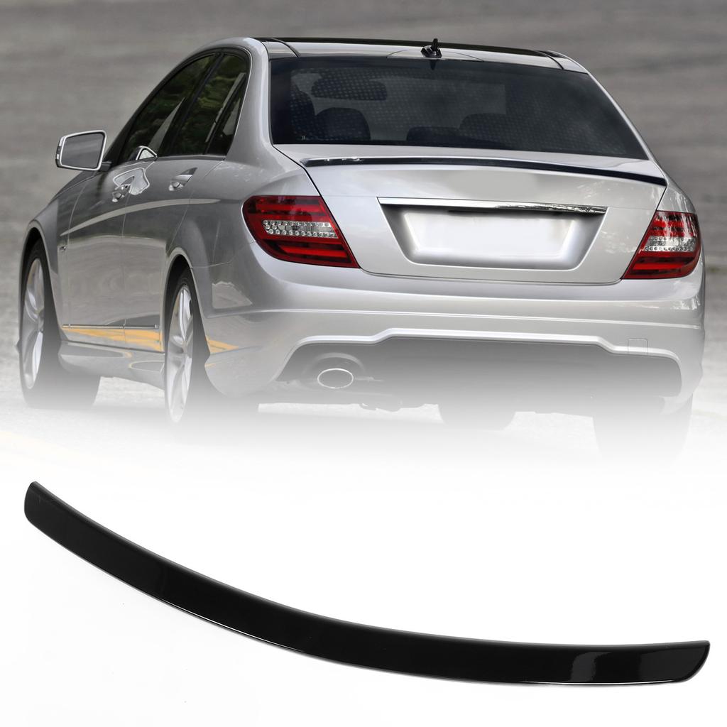 Rear Trunk Boot Spoiler AMG Style Improve Aerodynamic Shockproof Trunk Tail Spoiler Lip Kit Replacement for C-Class W204 Sedan Glossy Black