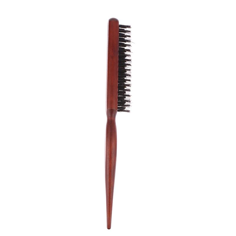 Professional Salon Teasing Back Hair Brushes Boar Bristle Wood Slim Line Comb Hairbrush Extension Hairdressing Styling Tools Diy