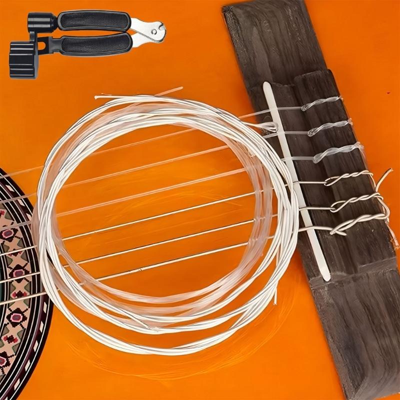 Set di Riparazione per Chitarra Classica Con Ponte in Palissandro Sellette in Plastica Capotasto e 6 Corde in Nylon Numerato Parte di Chitarra