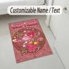 Floral Artwork Theme Soft Crystal Velvet Rug Custom Name & Text Print Non Slip Floor Rug for Bedroom Living Room