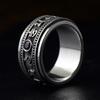 Retro Double Layer Rotatable Ring Men Jewelry Blessing Six-syllable Great Bright Mantra Ring Male Index Finger Accessories Sizes