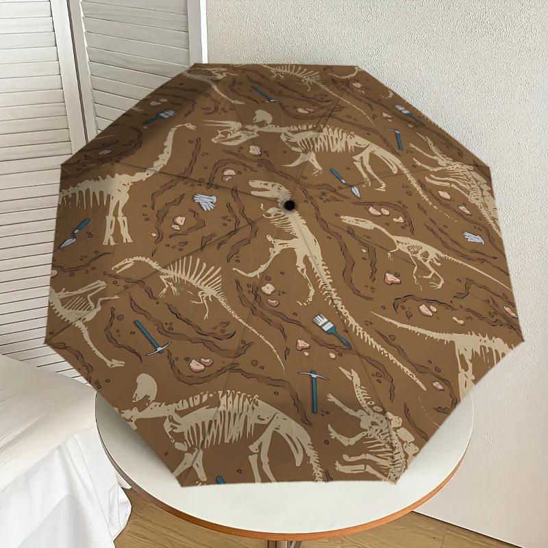1 szt. Wykopaliska skamieniałości dinozaurów Parasol - 8-żebrowy Wzmocniony Przenośny Składany Podróżny Odpowiedni na Wszystkie Pory Roku Zewnętrzne Codzienne Użytkowanie -J0358