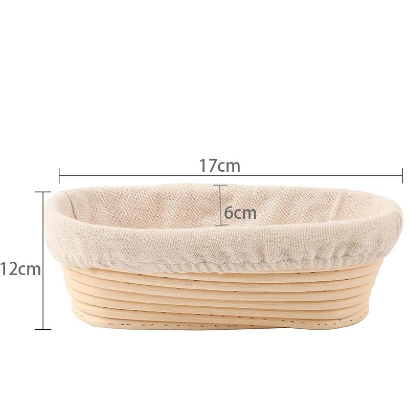 LMETJMA Košík na kynutí chleba kulatý oválný dlouhý banneton ratanový košík na kynutí těsta z ratanu s lněnou vložkou