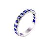 Simple Row Diamond Synthetic Sapphire Ring Female Colored Treasure Open Engagement Ring