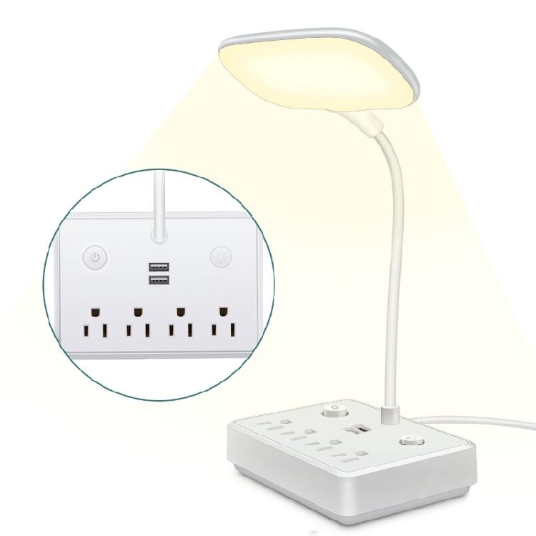 

6 in 1 Universal US Plug Electrical Socket Power Strip with LED Light for Office 1 білий