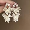 Silver Needle High-end Flower Tassel Pearl Stud Earrings French New Fashion Versatile Earrings Light Luxury High-end Earrings