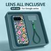 Colorful Floral Pattern Phone Case For Google Pixel 10 9 8 7 Pro Pixel 9 10 Pro XL 7A 8A 9A Shockproof Soft Lanyard Back Cover
