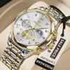POEDAGAR Luxury Men Watch Top Original Waterproof Luminous Chronograph Man Wristwatch Stainless Steel Quartz Watches