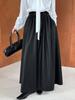 Xitao Solid Color Pu Draped Bandage Skirts GJ1090
