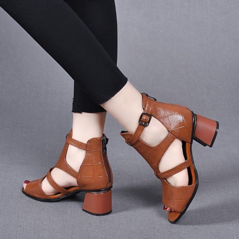 New women's sandals fish mouth hollow one-word wedge style sandals women