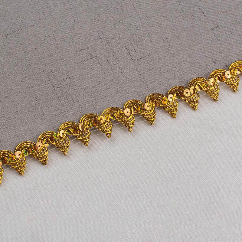 DIY Costume Sewing 25MM 9 m Braided Sequined Lace Trimming Gold Fabric Lace Danceweware Metallic Tatting Trim Lace