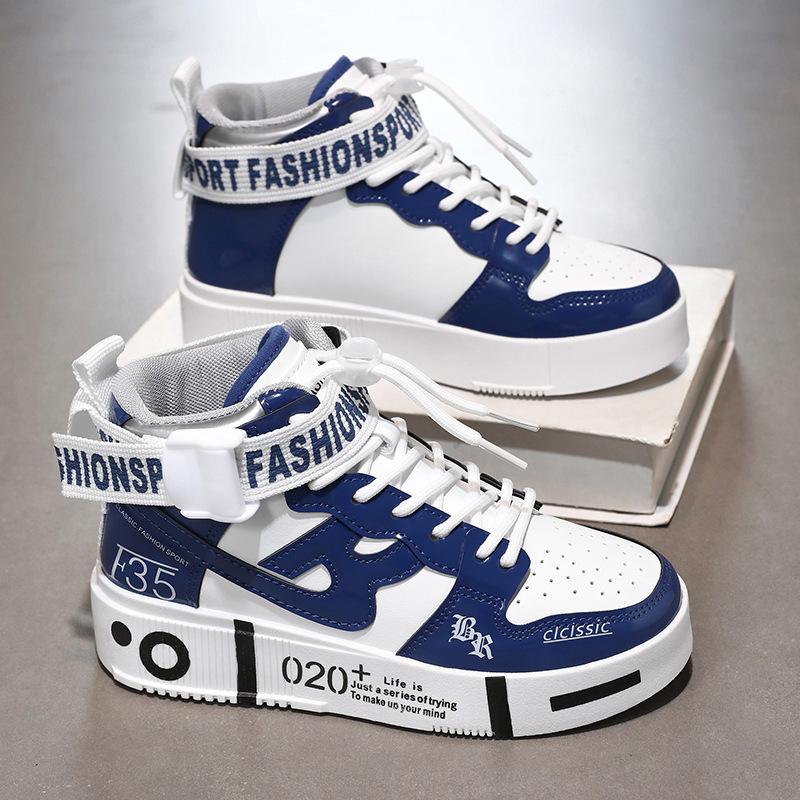 Children's High-Top Sports Shoes Boys 2025: New Autumn/Winter Trendy Leather Upper for Middle and Big Kids